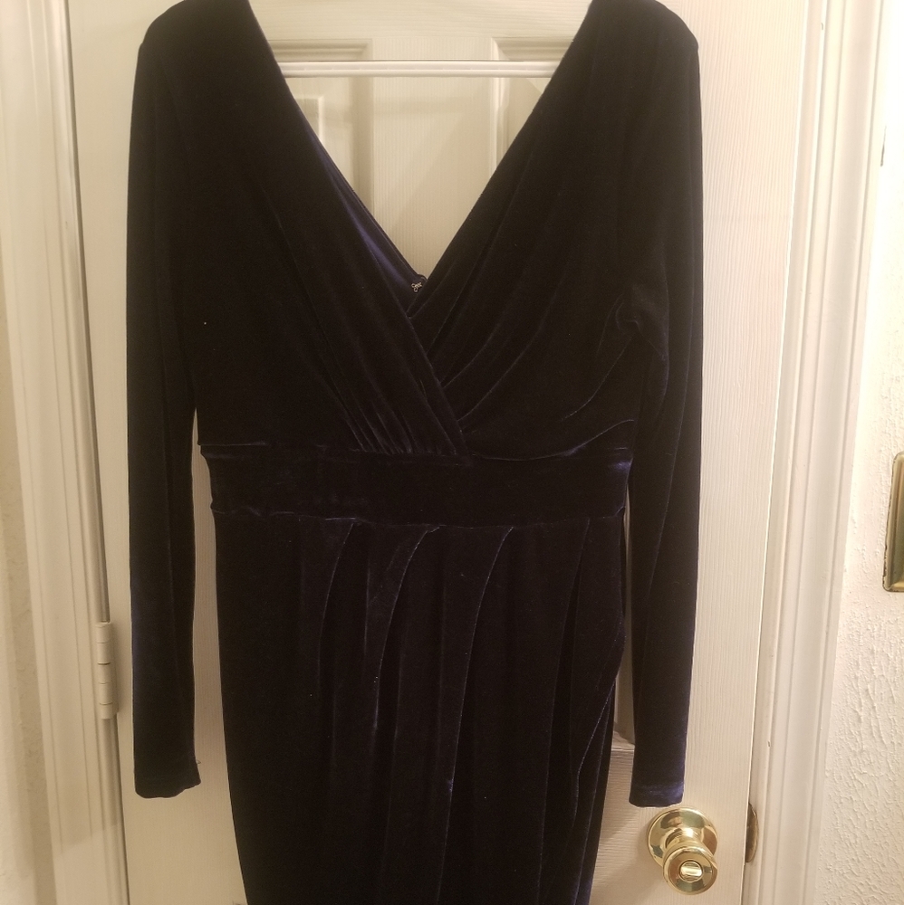 Dark blue velvet dress